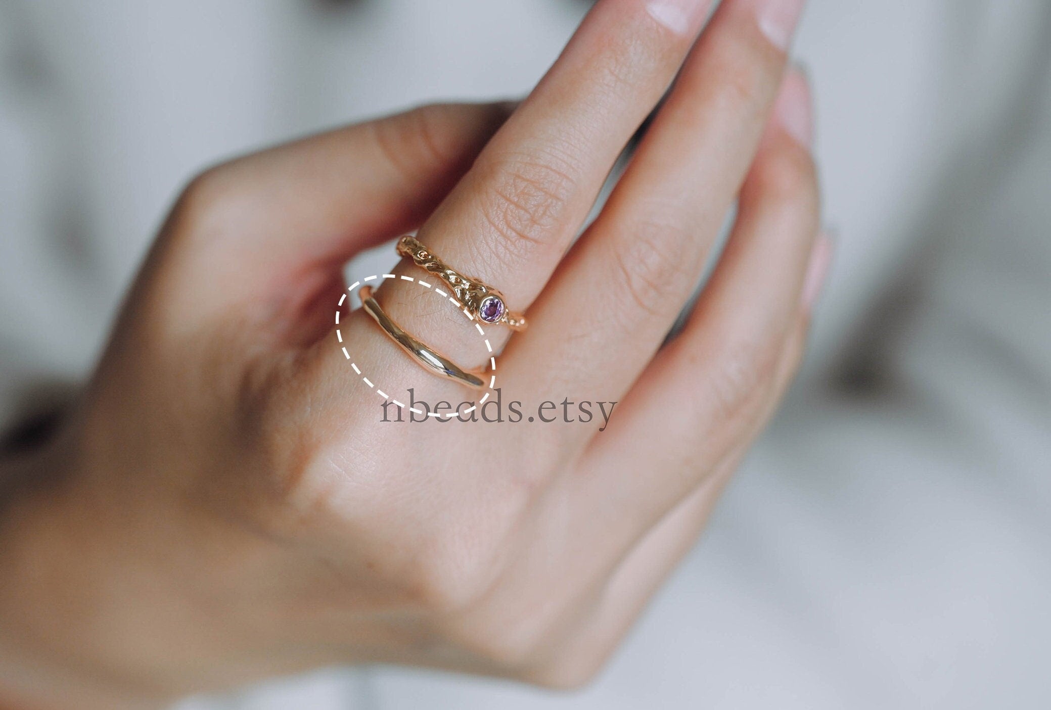4pcs Gold Irregular Ring, Statement Ring, Layering Ring, Signet Ring, Wave Ring, Minimalist Finger Ring (#JZ-020-C)